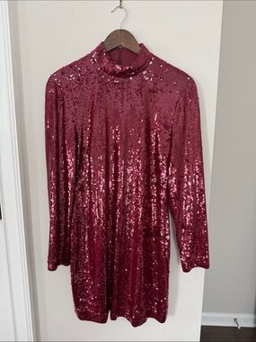 Veronica Beard Burgundy Sequin Mini Dress